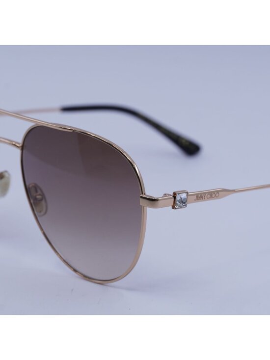 Jimmy Choo OLLY/S 0DDB HA Sunglasses Gold Aviator Frame, Brown Lenses main image 5
